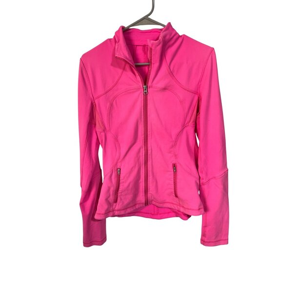 Lululemon Pink Define Zip-Up Jacket Womens Size 8 Cotton/Spandex Fitted Athleti - Picture 1 of 8
